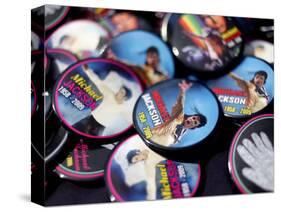 Michael Jackson Buttons Sold at Viewing of His Memorial near Apollo Theatre, July 7, 2009-null-Stretched Canvas