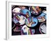 Michael Jackson Buttons Sold at Viewing of His Memorial near Apollo Theatre, July 7, 2009-null-Framed Photographic Print