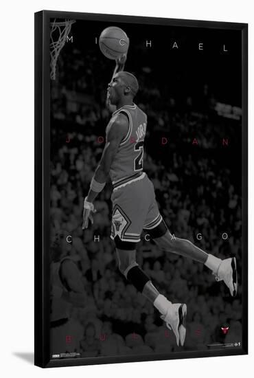 Michael Jordan - Black and White-Trends International-Framed Poster