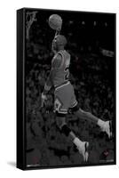 Michael Jordan - Black and White-Trends International-Framed Stretched Canvas