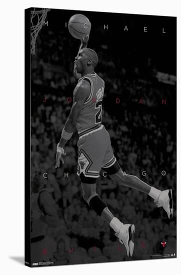 Michael Jordan - Black and White-Trends International-Stretched Canvas