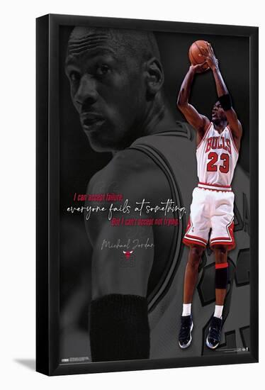 Michael Jordan - Can't Accept Not Trying-Trends International-Framed Poster