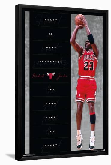 Michael Jordan - Heart-Trends International-Framed Poster