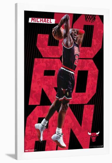 Michael Jordan - Pinstripes-Trends International-Framed Poster