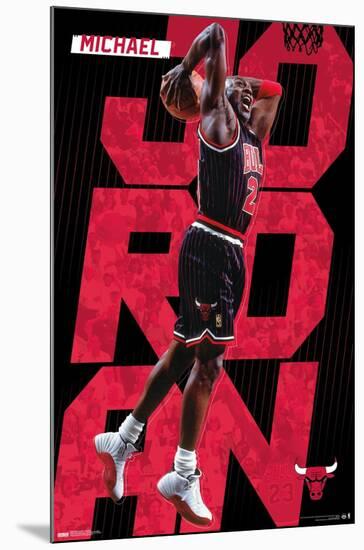 Michael Jordan - Pinstripes-Trends International-Mounted Poster