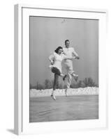 Michael Kennedy and Wife Karol, Dancing on Ice Skates at the World Figure Skating Championship-Tony Linck-Framed Premium Photographic Print