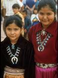 Navajo Children Modelling Turquoise Squash Blossom Necklaces Made by Native Americans-Michael Mauney-Premium Photographic Print