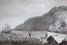 18Th Century Engraving of Karakakooa Bay Where Captain James Cook Was Killed.-Michael Nicholson-Photographic Print