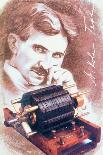 Nikola Tesla with Machine-Michael Nicholson-Photographic Print