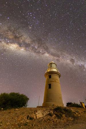 The Milky Way at night at the Vlamingh Head Lighthouse, Exmouth, Western Australia, Australia