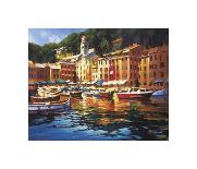 Portofino Waterfront-Michael O'Toole-Stretched Canvas