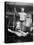 Opera Singer Roberta Peters Balancing Her Trainer, Joseph Pilates, on Her Operatic Breadbasket-Michael Rougier-Stretched Canvas