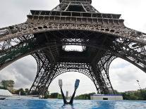 Scuba Diving under the Eiffel Tower, Paris, France-Michael Sawyer-Laminated Photographic Print