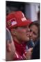 Michael Schumacher Being Interviewed, British Grand Prix, Silverstone, Northamptonshire, 1997-null-Mounted Photographic Print