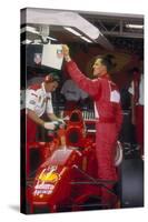 Michael Schumacher with Ferrari, British Grand Prix, Silverstone, Northamptonshire, 1997-null-Stretched Canvas