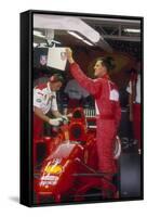 Michael Schumacher with Ferrari, British Grand Prix, Silverstone, Northamptonshire, 1997-null-Framed Stretched Canvas