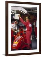 Michael Schumacher with Ferrari, British Grand Prix, Silverstone, Northamptonshire, 1997-null-Framed Photographic Print