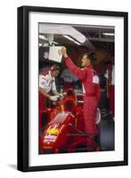 Michael Schumacher with Ferrari, British Grand Prix, Silverstone, Northamptonshire, 1997-null-Framed Photographic Print