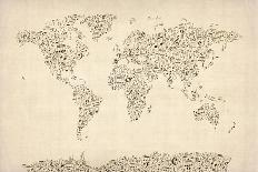 Map of Africa Map, Text Art-Michael Tompsett-Art Print