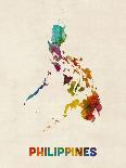 Philippines Watercolor Map-Michael Tompsett-Art Print