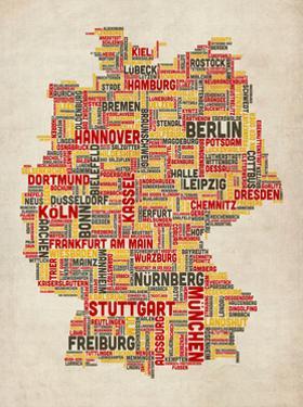 text map of germany map by michael tompsett