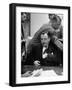 Michael V. Di Salle Puffing His Cigar while at His Desk-Hank Walker-Framed Photographic Print