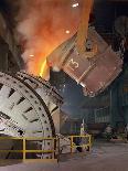 75 Ton Arc Furnace Pouring Molten Steel into a Vessel, Sheffield, South Yorkshire, 1969-Michael Walters-Photographic Print