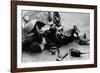 Michael Ware Repairing His Pedal Car-null-Framed Photographic Print