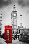 Red Telephone Booth and Big Ben in London, England, the Uk. People Walking in Rush. the Symbols of-Michal Bednarek-Photographic Print