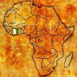 Ivory Coast on Actual Map of Africa-michal812-Art Print