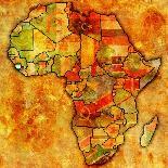 Mauritania on Actual Map of Africa-michal812-Art Print
