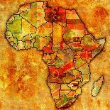 South Sudan on Actual Map of Africa-michal812-Art Print