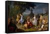 Michel-Ange Houasse / 'Bacchanal', 1719, French School, Oil on canvas, 125 cm x 180 cm, P02267.-Michel-Ange Houasse-Framed Stretched Canvas