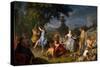 Michel-Ange Houasse / 'Bacchanal', 1719, French School, Oil on canvas, 125 cm x 180 cm, P02267.-Michel-Ange Houasse-Stretched Canvas