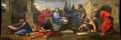 Aspasia Surrounded by Greek Philosophers-Michel Corneille the Younger-Framed Stretched Canvas