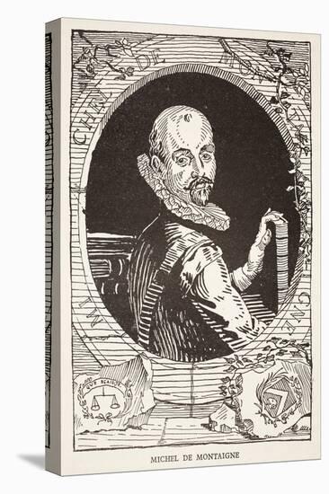 Michel De Montaigne (Litho)-French-Stretched Canvas