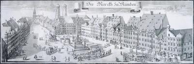 Market Square in Munich, Marienplatz Today, 1701-Michel Grobon-Giclee Print