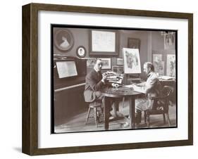 Michel Jacobs and Benson Playing Dominoes, 1907-Byron Company-Framed Giclee Print