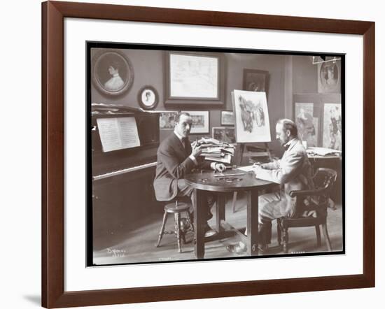 Michel Jacobs and Benson Playing Dominoes, 1907-Byron Company-Framed Giclee Print