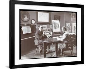 Michel Jacobs and Benson Playing Dominoes, 1907-Byron Company-Framed Giclee Print