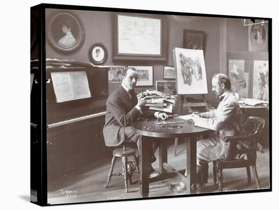 Michel Jacobs and Benson Playing Dominoes, 1907-Byron Company-Stretched Canvas