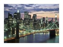 Brookyn bridge and Downtown skyline, NYC-Michel Setboun-Art Print