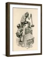 Michelangelo, as a Boy, Helping Stone-Cutters at their Work-Peter Jackson-Framed Giclee Print
