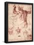 Michelangelo Buonarroti (Studies for the vault frescoes of the Sistine Chapel: Libyan Sibylle)-null-Framed Poster