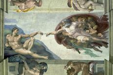 Creation of Adam (detail)-Michelangelo-Stretched Canvas