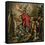 Michelangelo Buonarrotti Painting the Sistine Chapel-Jack Hayes-Framed Stretched Canvas