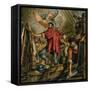 Michelangelo Buonarrotti Painting the Sistine Chapel-Jack Hayes-Framed Stretched Canvas