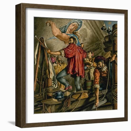 Michelangelo Buonarrotti Painting the Sistine Chapel-Jack Hayes-Framed Giclee Print