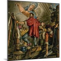 Michelangelo Buonarrotti Painting the Sistine Chapel-Jack Hayes-Mounted Giclee Print