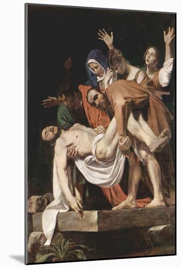 Michelangelo Caravaggio (Entombment of Christ) Art Poster Print-null-Mounted Poster